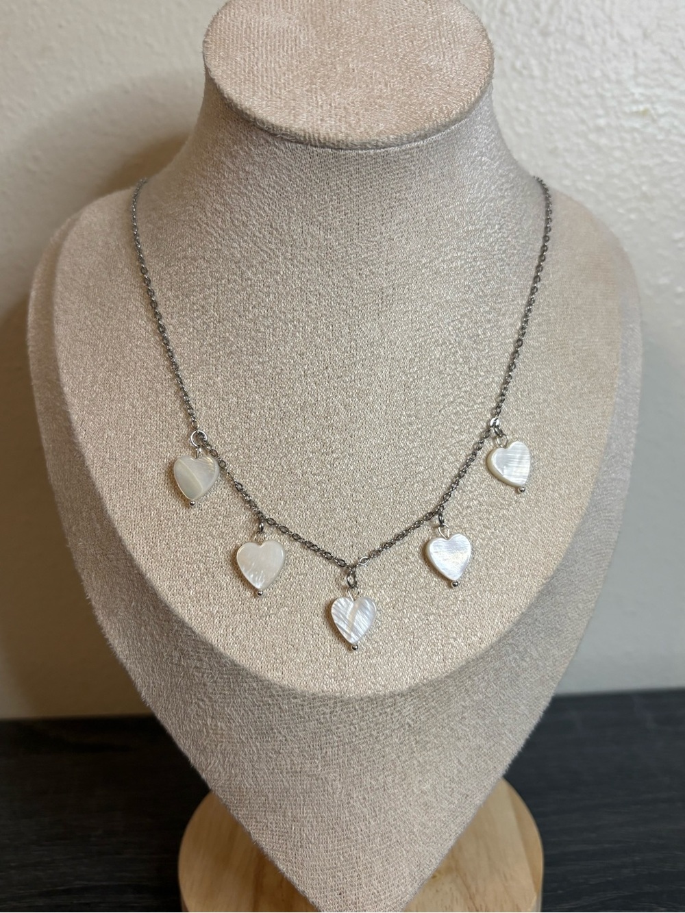 Handmade Silver Mother Of Pearl Charm Necklace | Waterproof & Tarnish Resistant
